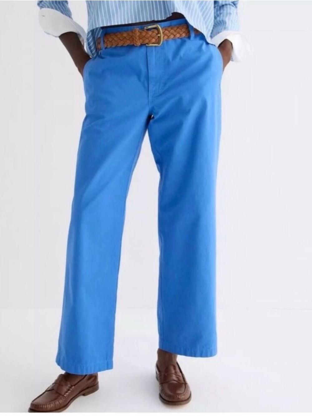 J. Crew Bright Blue Straight-Leg Trousers